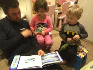 Daddy reading bedtime stories