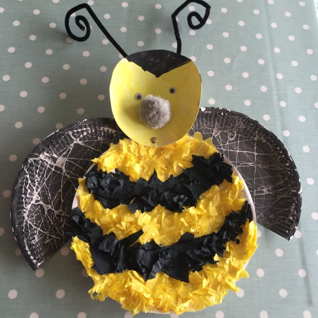 Paper Plate Bumble Bee, A Simple Kids Craft - Blissful Domestication