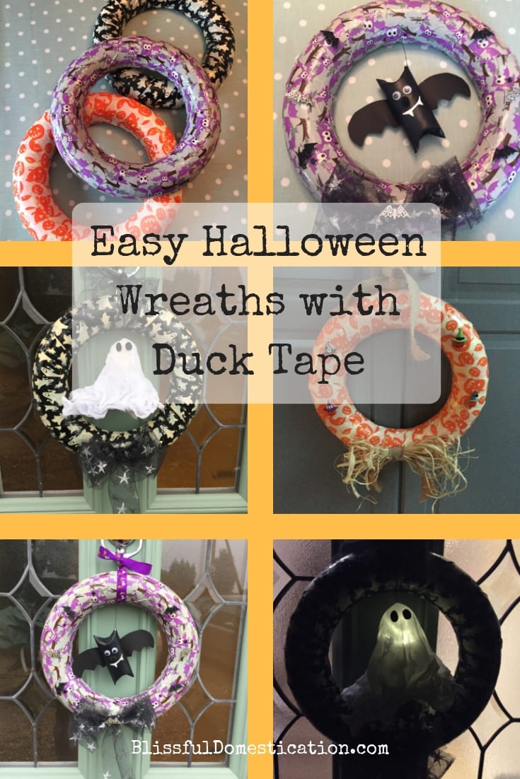 Easy Halloween Wreaths with Duck Tape