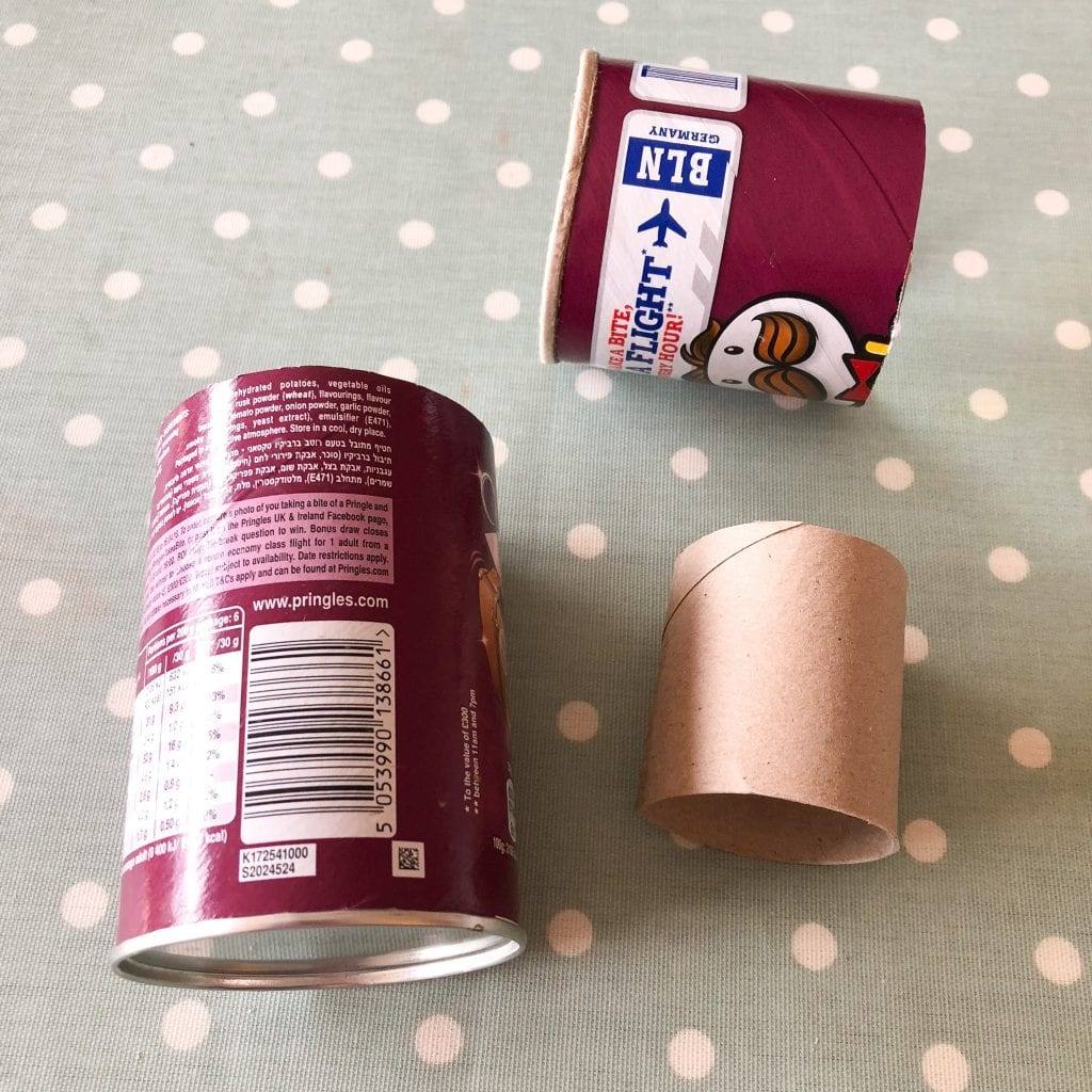 Cut cardboard tubes