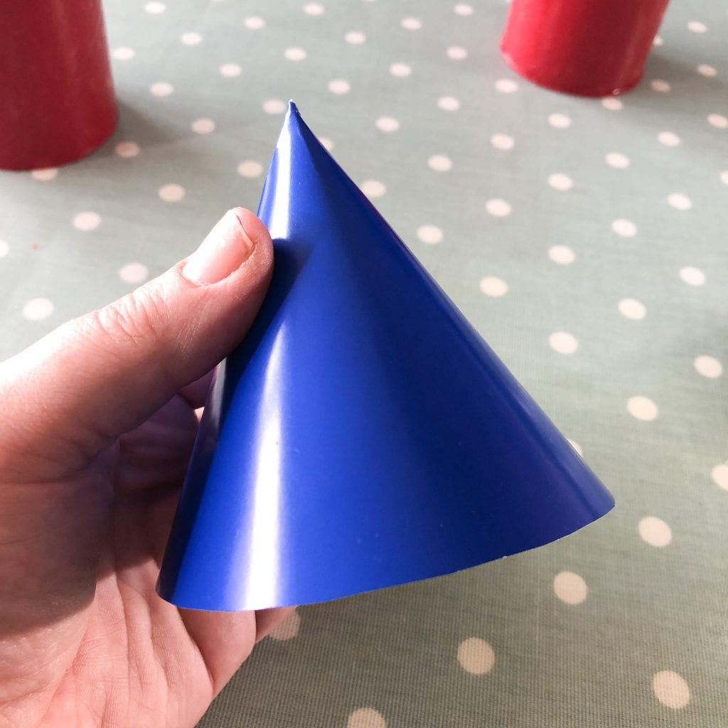 Blue cardboard cone