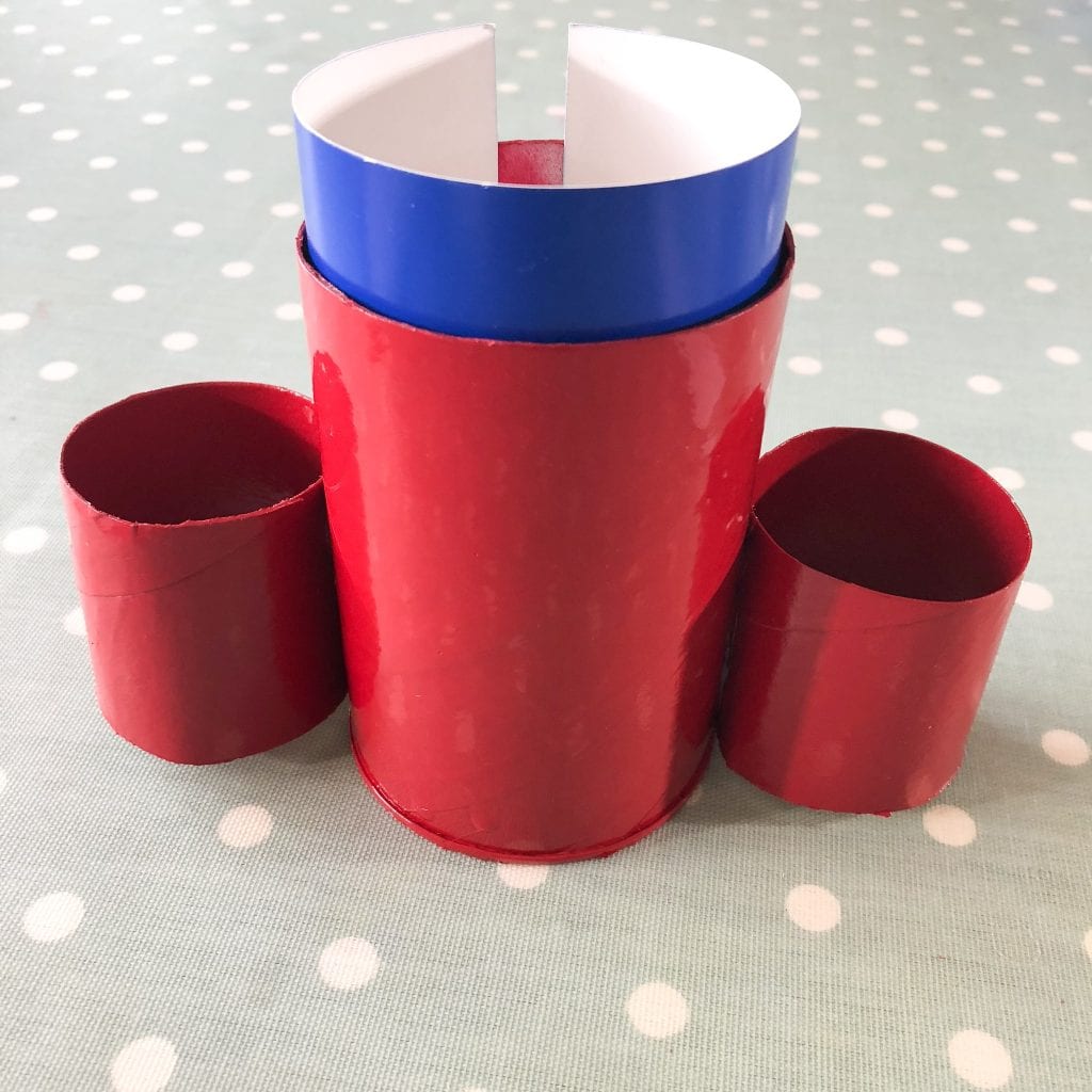 Cardboard tubes stuck together