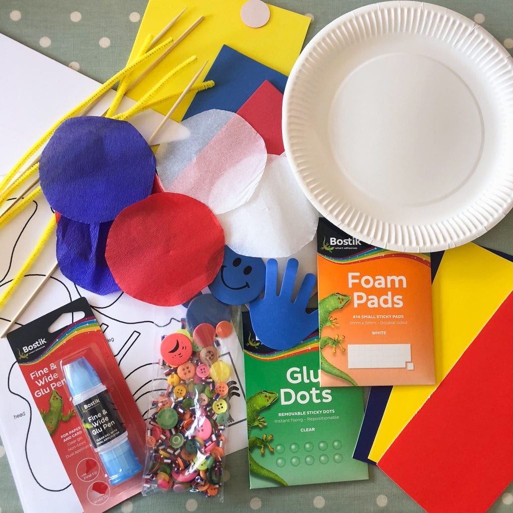 Box of craft supplies