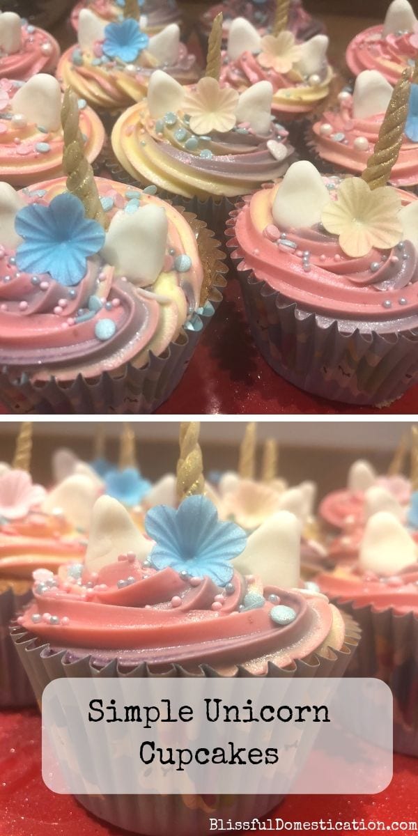 simple unicorn cupcakes pin
