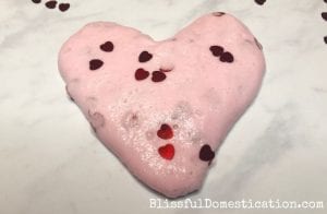 Fluffy Valentines Slime in a Heart Shape