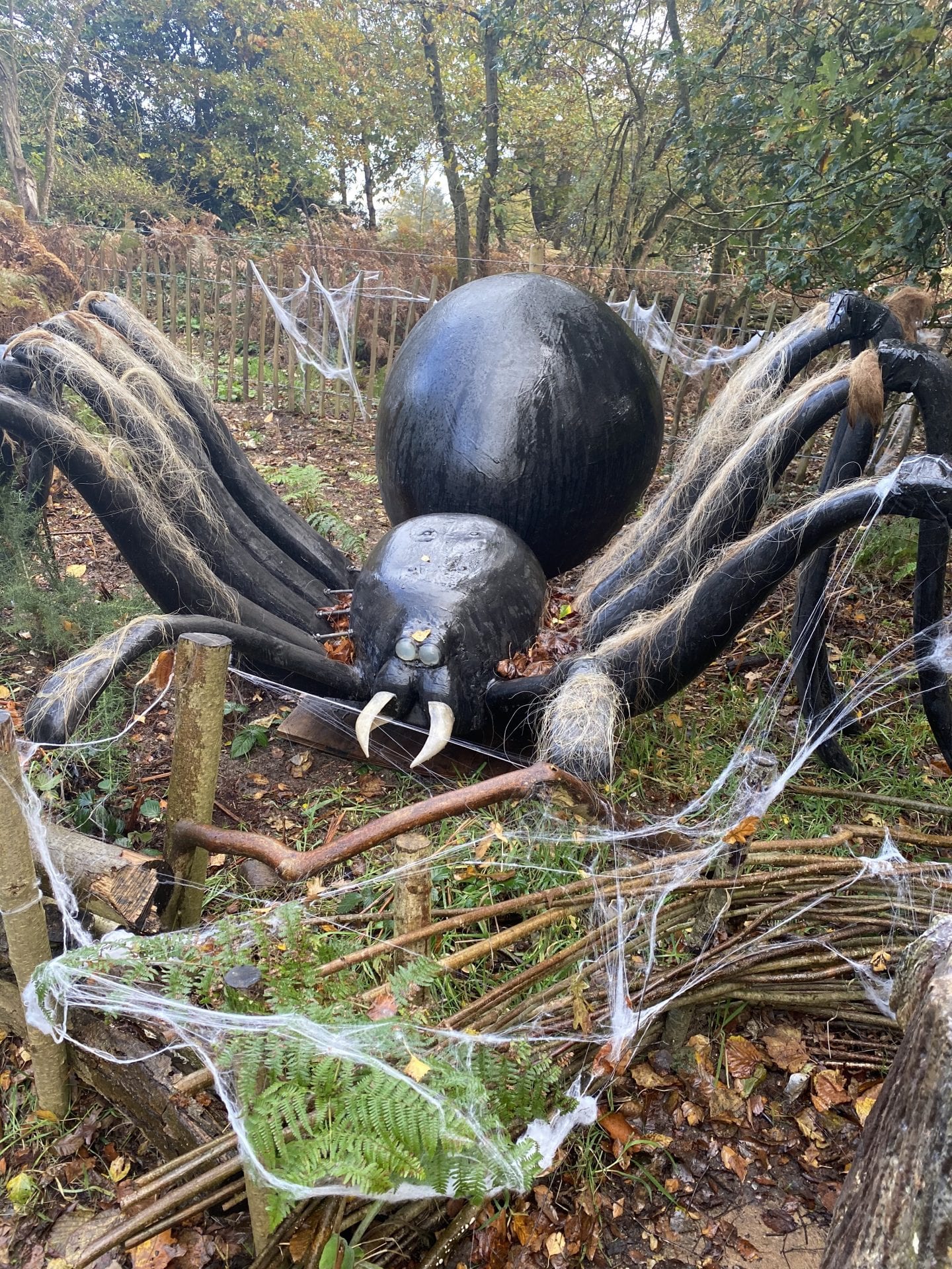 A large statue of a spider
